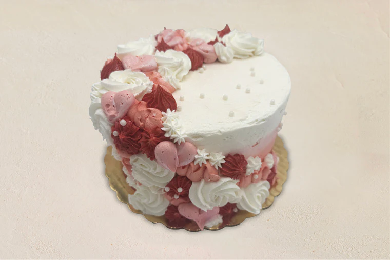 White Sprinkle Valentine Cake